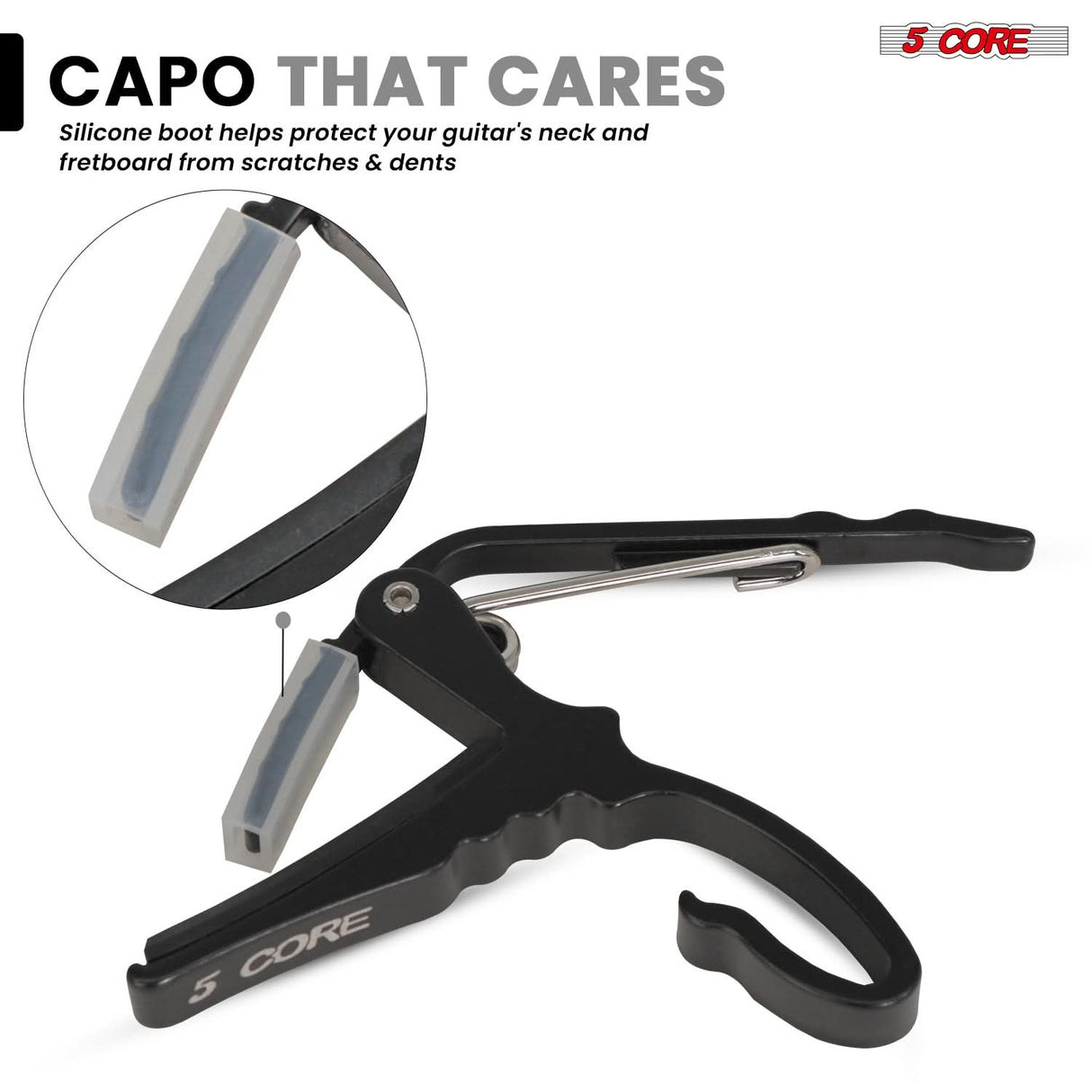 5 Core Guitar Capo Quick Change Acoustic Electric String Clip Banjo Mandolin Or Ukulele