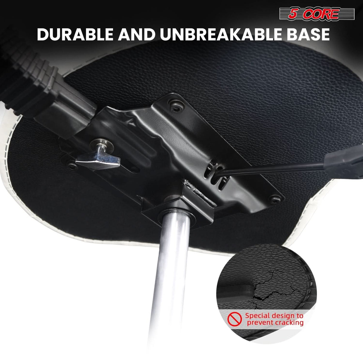5 Core Drum Throne w Backrest 4" Padded Stool Adjustable 24.5" Drummer Chair w 441Lb Capacity