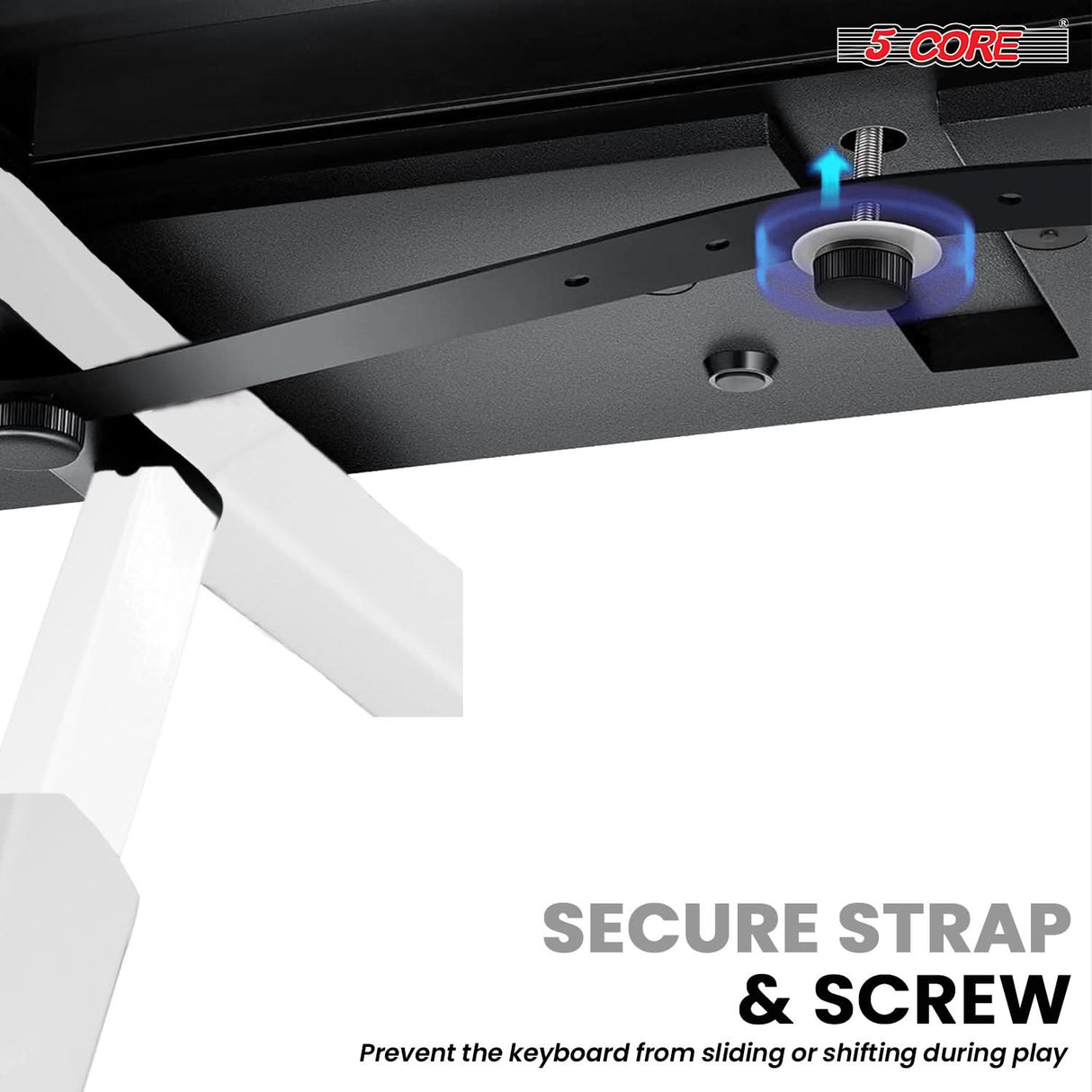 5Core Keyboard Stand Adjustable Height 36.5" Width 32.5” Z Style Electric Piano Riser 250Lb Capacity