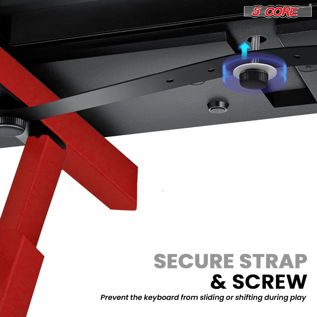 5Core Keyboard Stand Adjustable Height 36.5" Width 32.5” Z Style Electric Piano Riser 250Lb Capacity