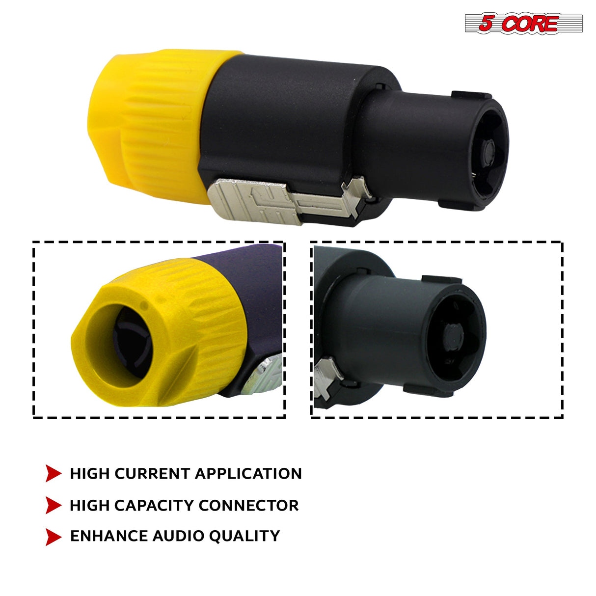 5Core Speakon Adapter High Quality Audio Jack Male Audio Pin Speaker Adapter Connector