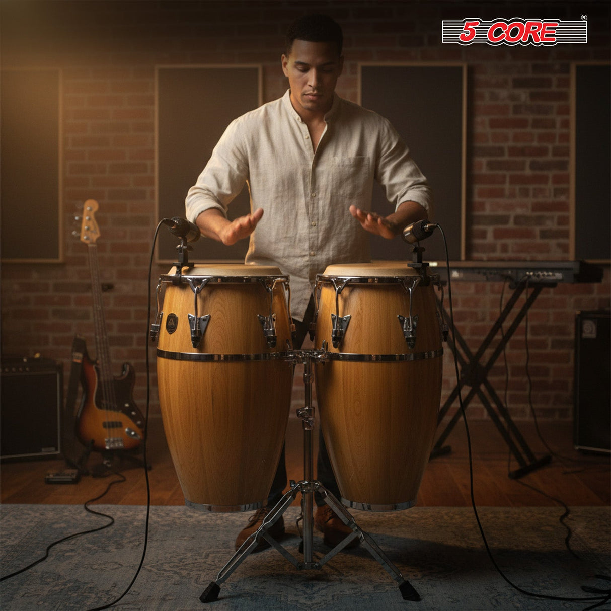 5 Core Conga Mic Snare Tom Microphone Drum Kit Condenser XLR Instrument Mics