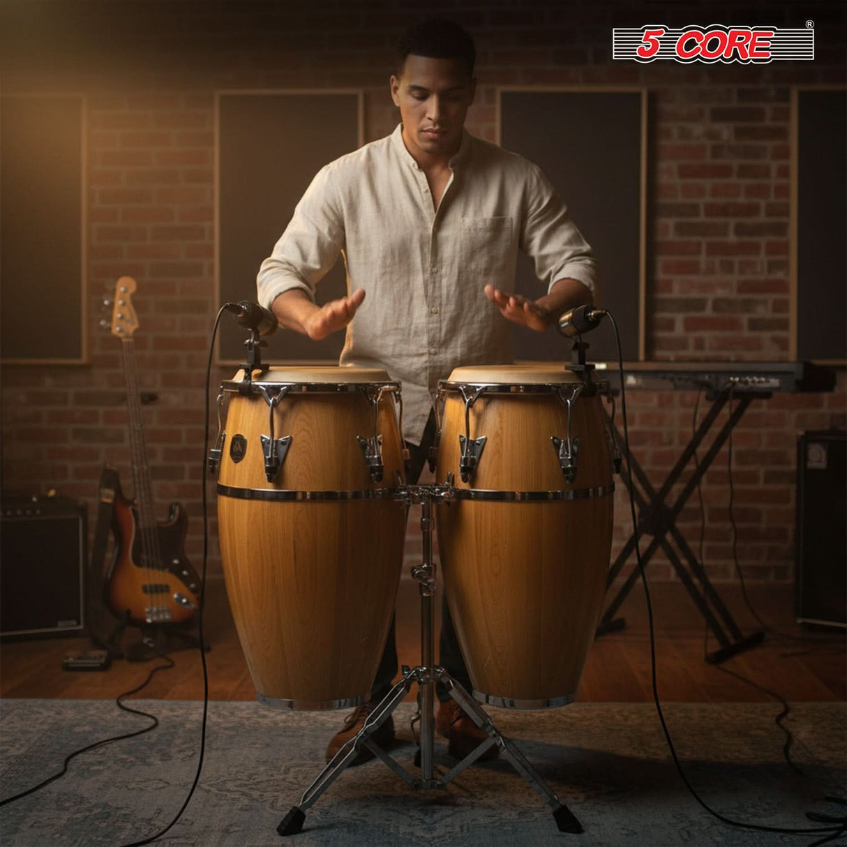 5 Core Conga Mic Snare Tom Microphone Drum Kit Condenser XLR Instrument Mics