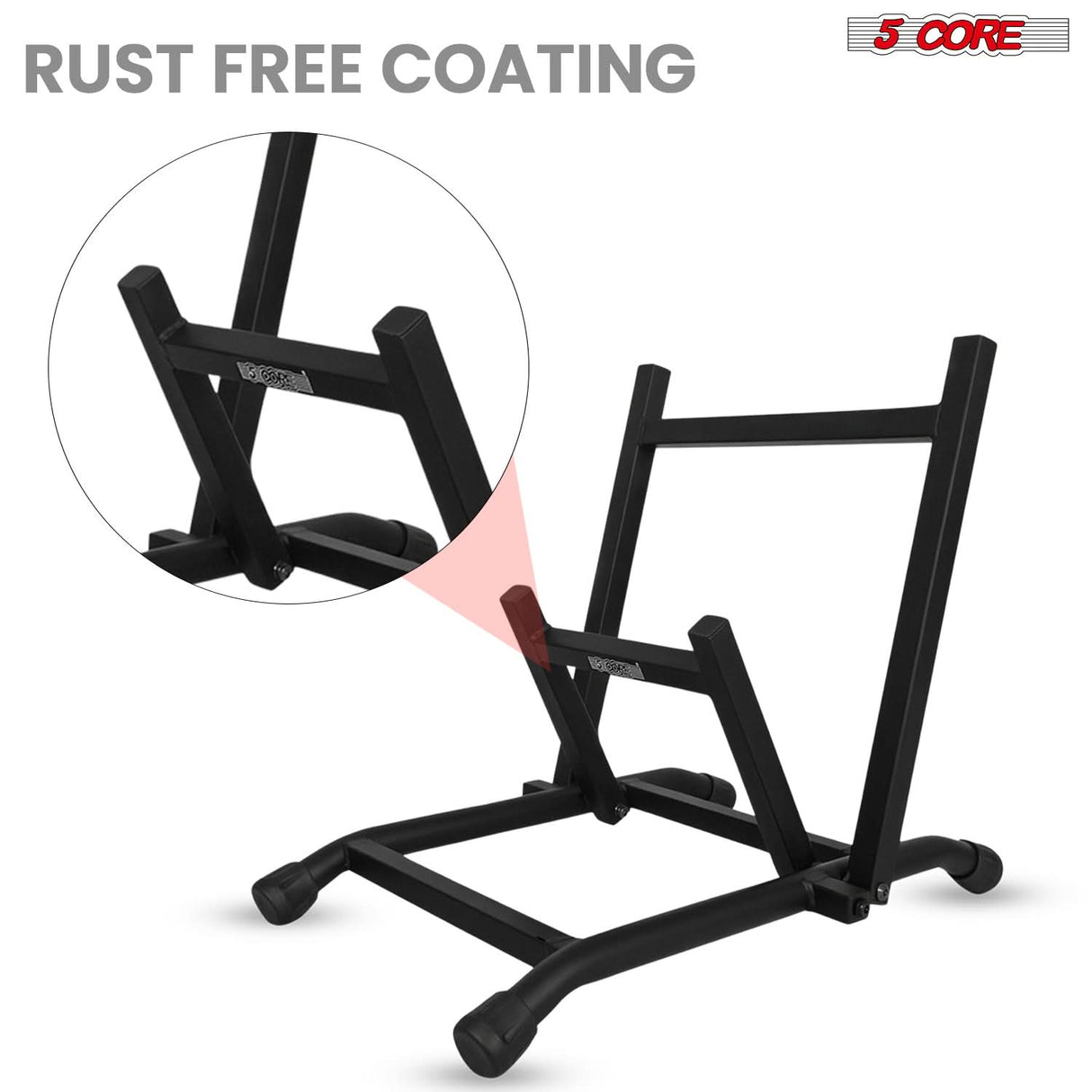5 Core Amp Stand Heavy Duty Metal Build Adjustable Guitar amplifier Low Profile Folding Collapsible