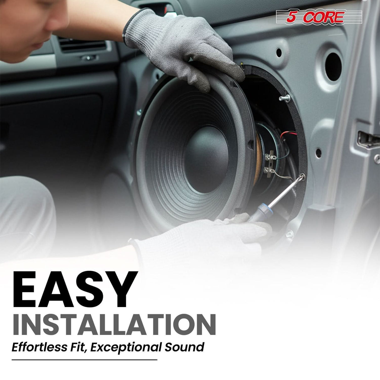 5 Core Car Subwoofer 2Pc 300W 12" Deep Bass Replacement Speaker 4Ohm 40 - 3.5 KHz Component Sub Woofer
