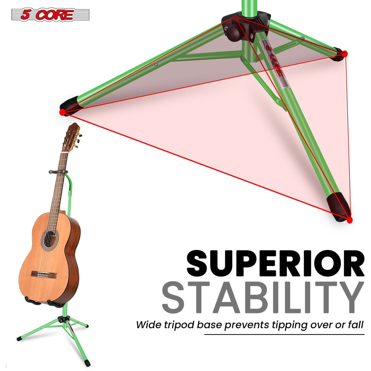 5Core Guitar Stand Pair Floor Folding Holder Soporte Para Guitarra for Acoustic Electric Bass