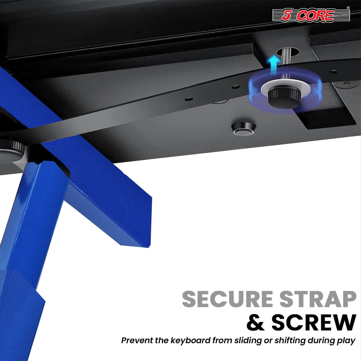 5Core Keyboard Stand Adjustable Height 34.5" Width 32.5” Z Style Electric Piano Riser 250Lb Capacity