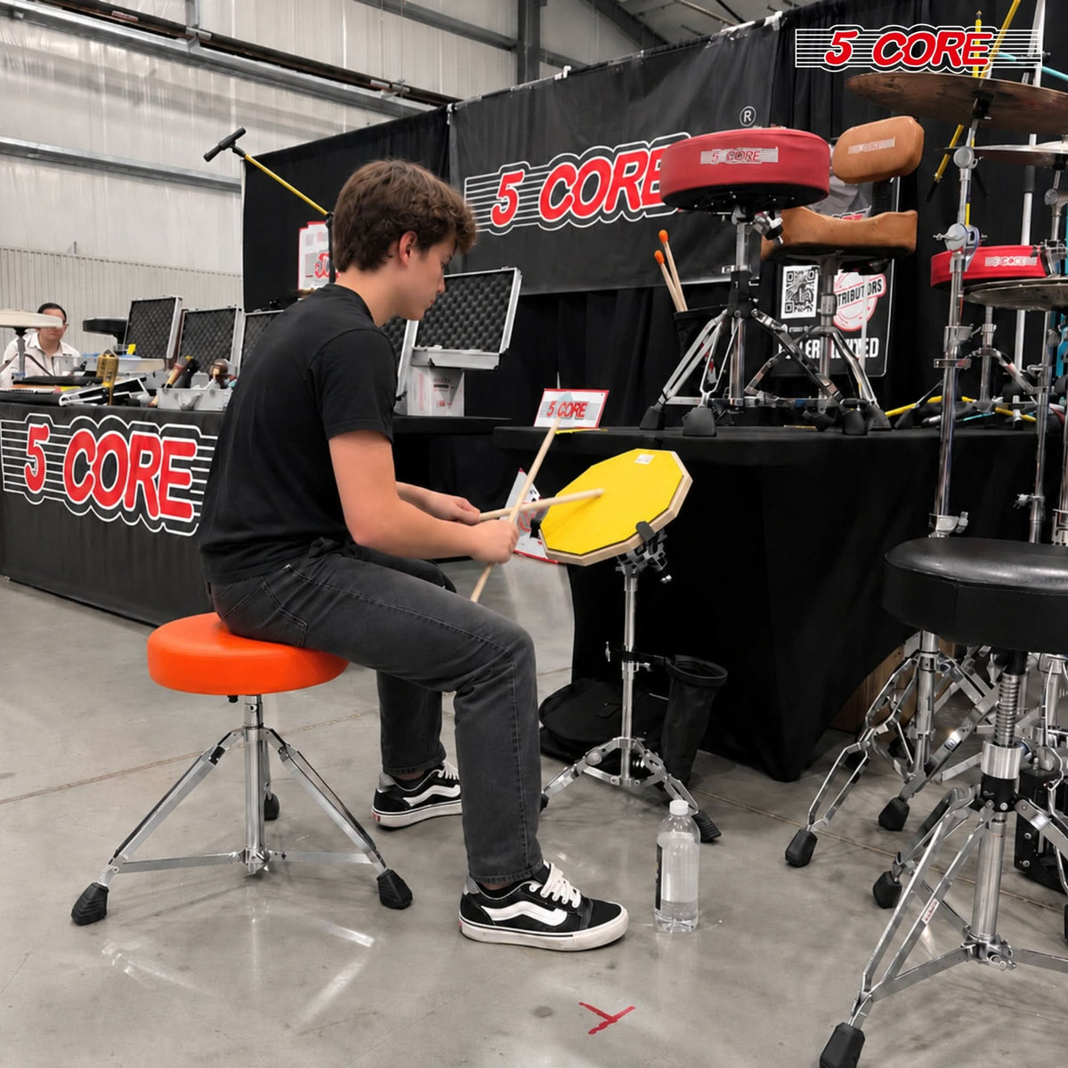 5 Core Drum Practice Pad Set 12" Snare Drumming Stand 2 Sided Drummer Kit