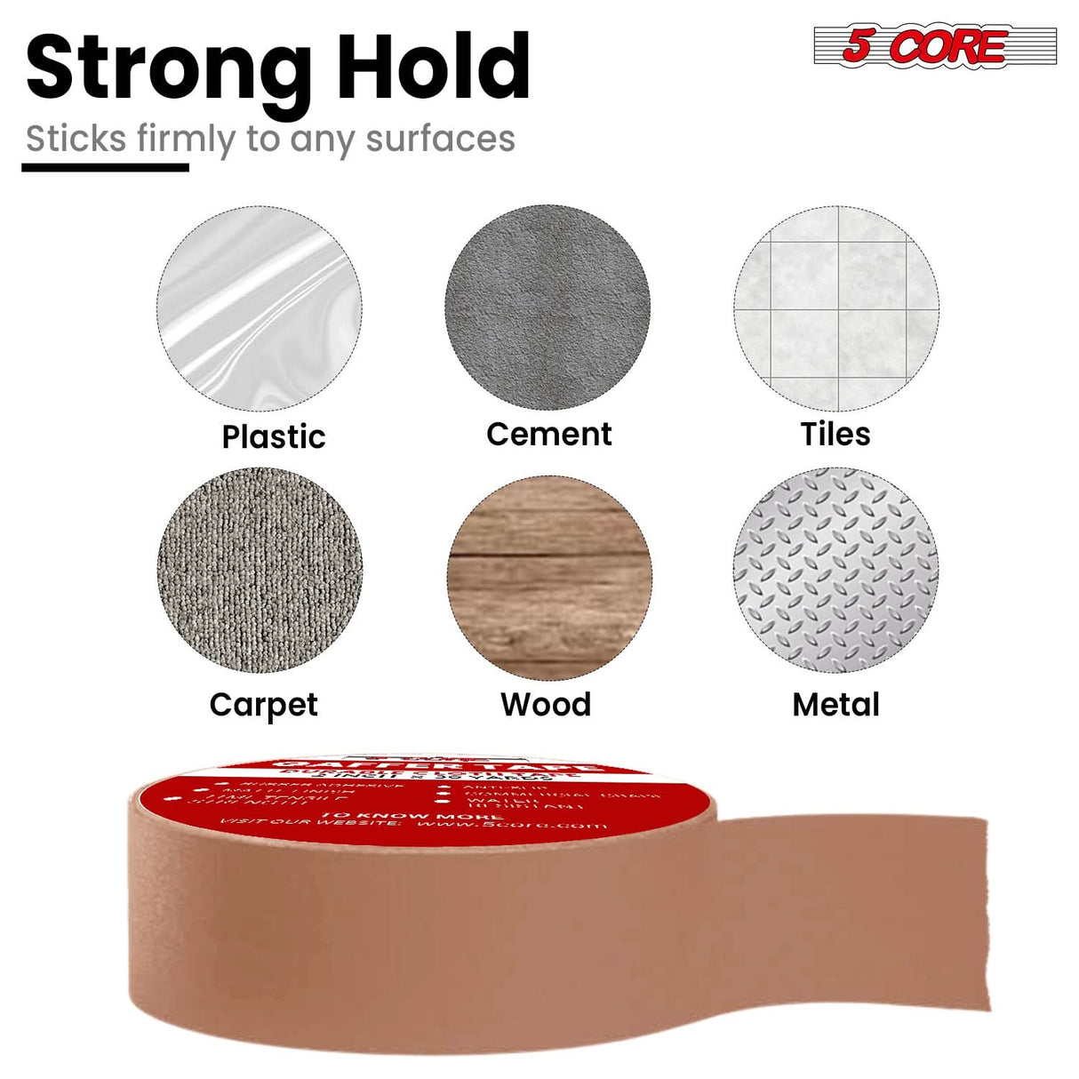 5 Core Gaffers Tape 2 Inch 30 Yards Professional Brown Pro Gaff Tape Non Reflective Water Resistant