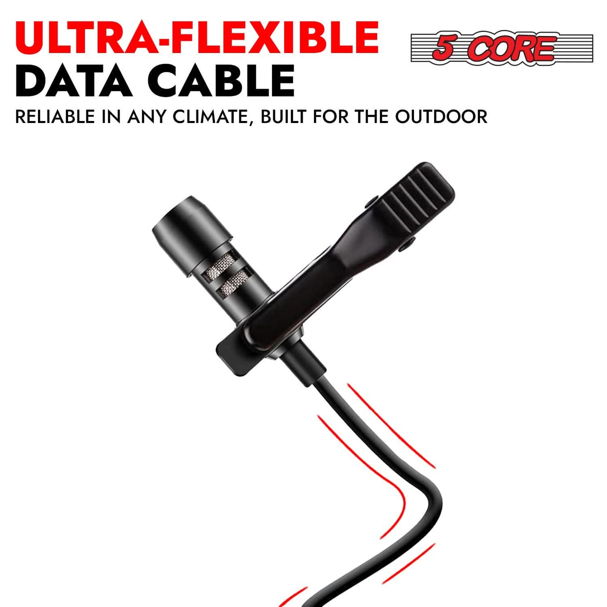 5Core Lavalier Microphone Clip On Professional Grade 3.5mm Lav Lapel Mic Omnidirectional