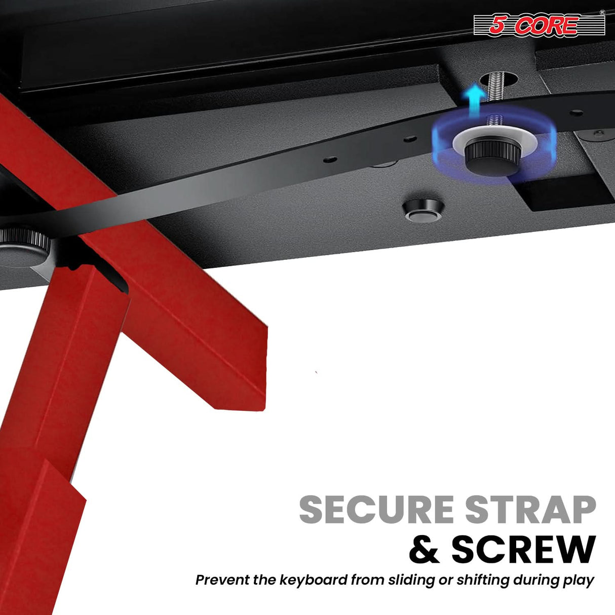 5Core Keyboard Stand Adjustable Height 34.5" Width 32.5” Z Style Electric Piano Riser 250Lb Capacity