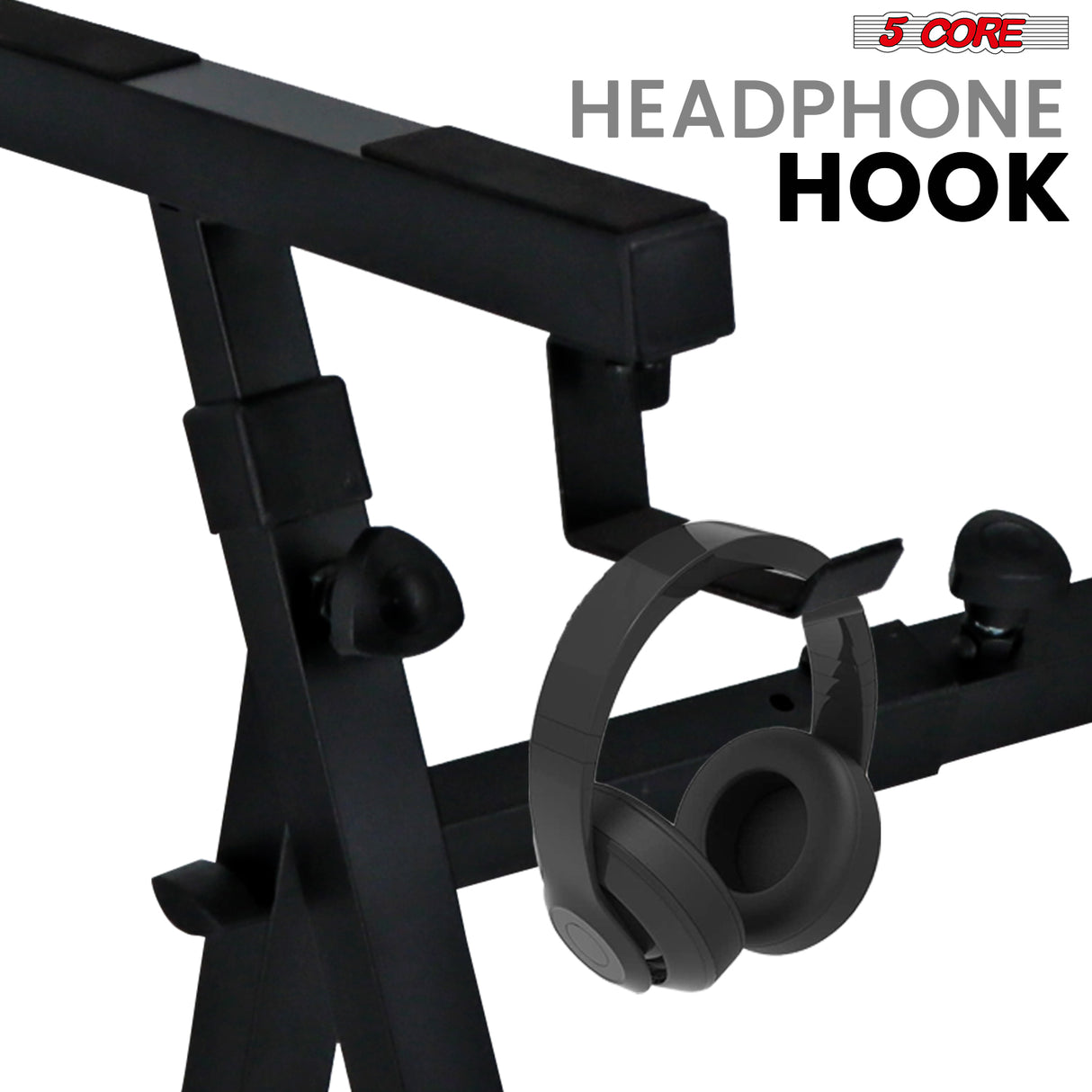 5Core Piano Keyboard Stand Z Style Heavy Duty 2 Tier Stands w Adjustable Arm Fits 54 61 88 Key Board