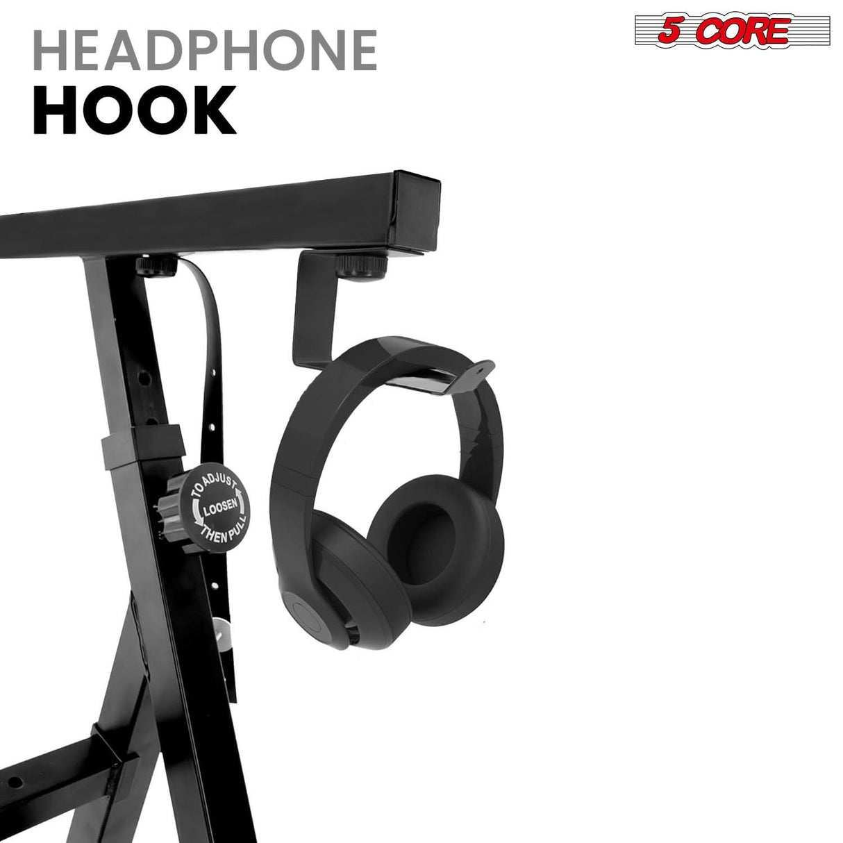 5Core Keyboard Stand Adjustable Height 36.5" Width 32.5” Z Style Electric Piano Riser 250Lb Capacity