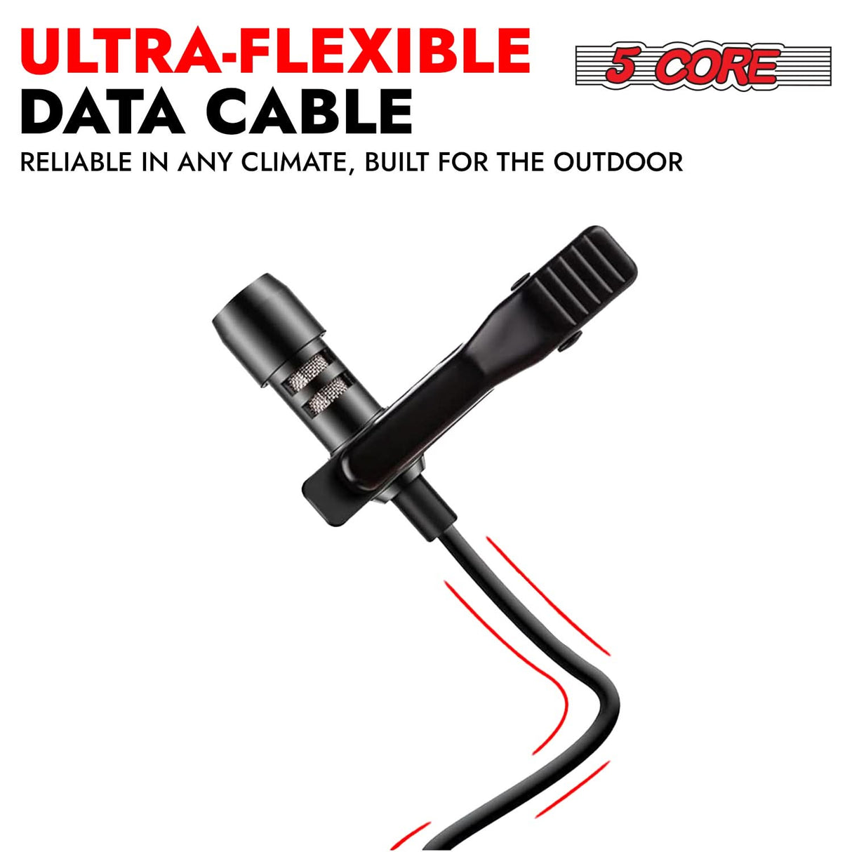 5 Core Microphone Professional Lavalier Mic Wearable Omnidirectional Condenser 3.5mm Body Microfono