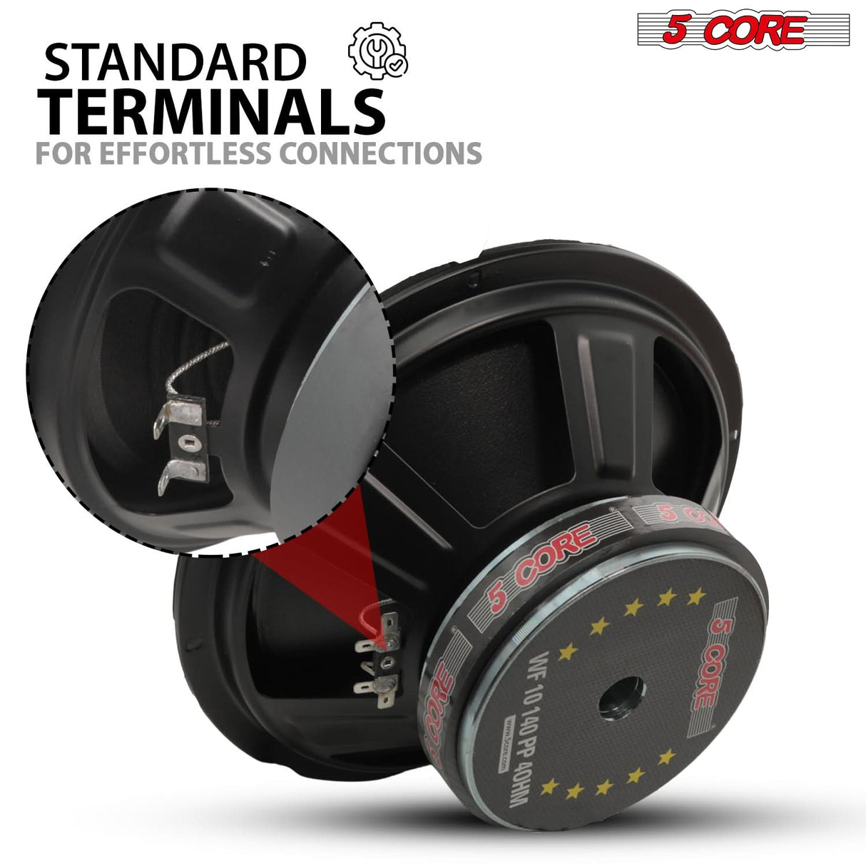 5 Core Car Subwoofer 10" 3000W Pro Audio Deep Bass Component Sub Woofer 4Ohm Replacement Speaker