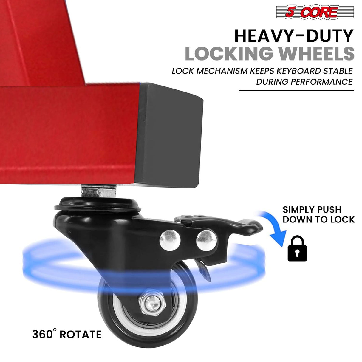 5 Core Keyboard Stand Dual X Shape Adjustable Foldable Portable Key Board Stands w Locking Strap