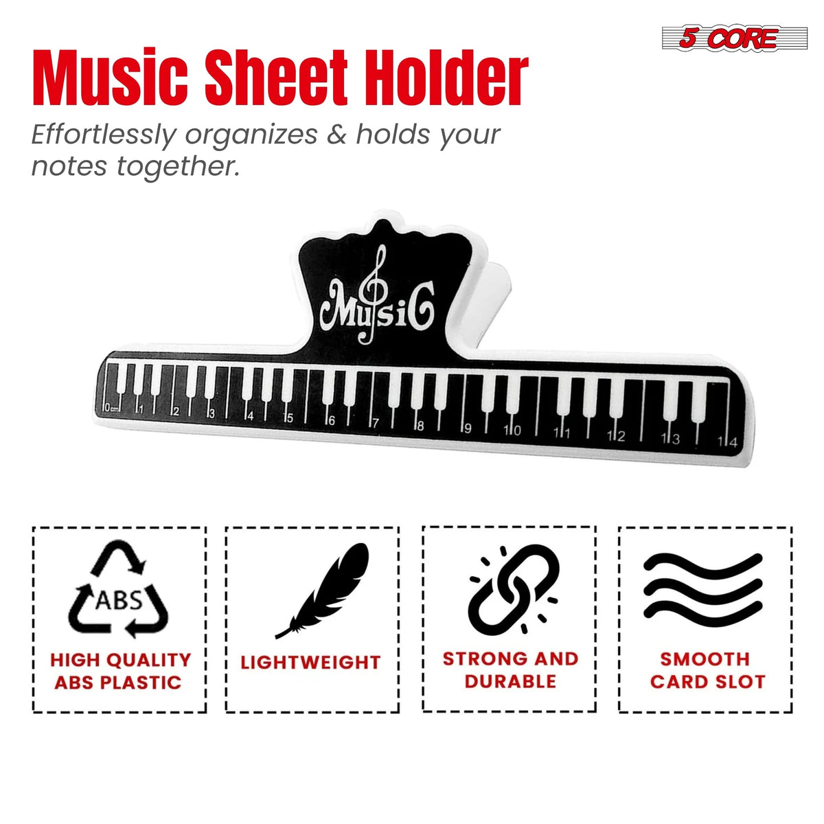 5Core Music Stand Height Adjustable Desktop Book Stands w Mic Mobile Holder