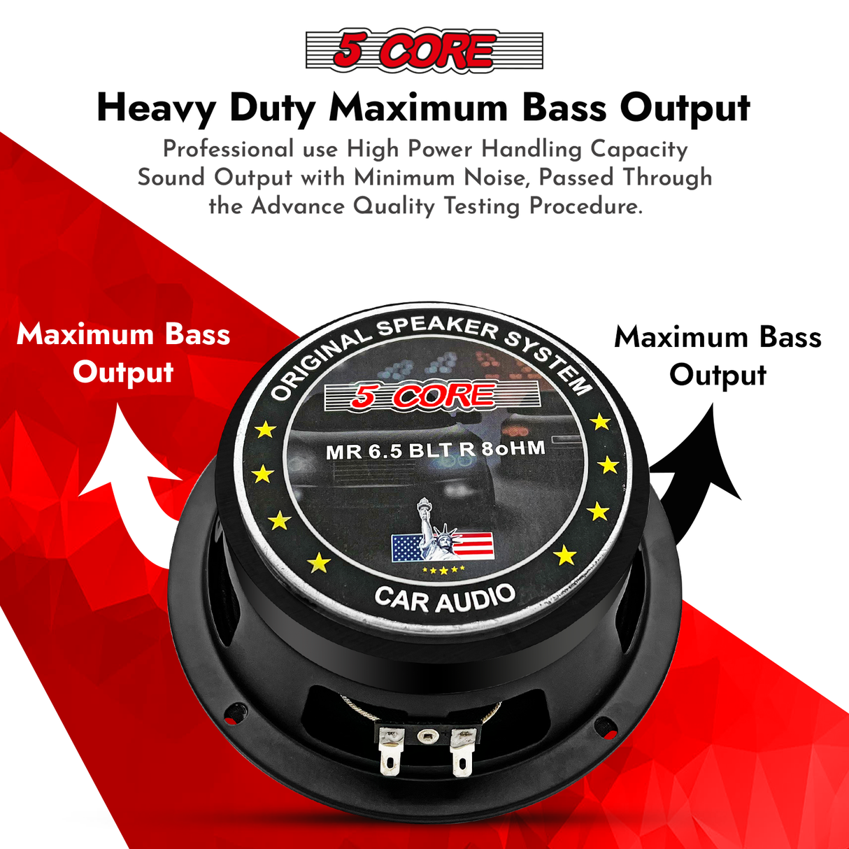 5Core 6.5" Subwoofer Speaker Pair 360W Mid Range PA DJ Audio Sub Woofer 8Ohm Bass Replacement Driver