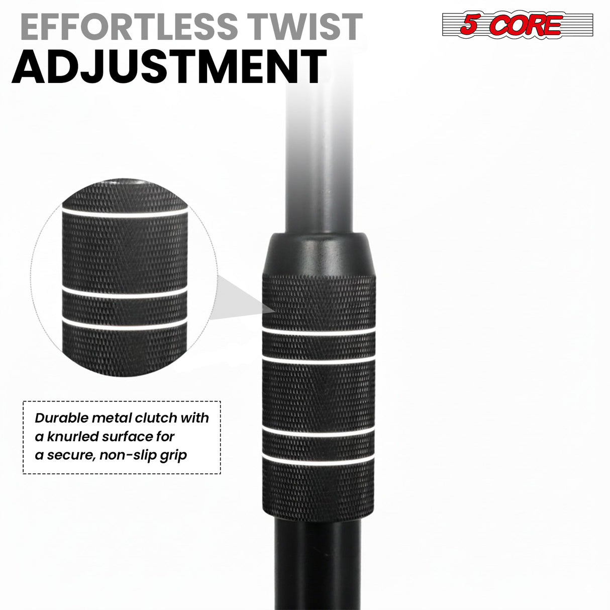 5 Core Mic Stand Adjustable 82" Microphone Stands Floor w 180° Rotating Telescoping Metal Boom Arm