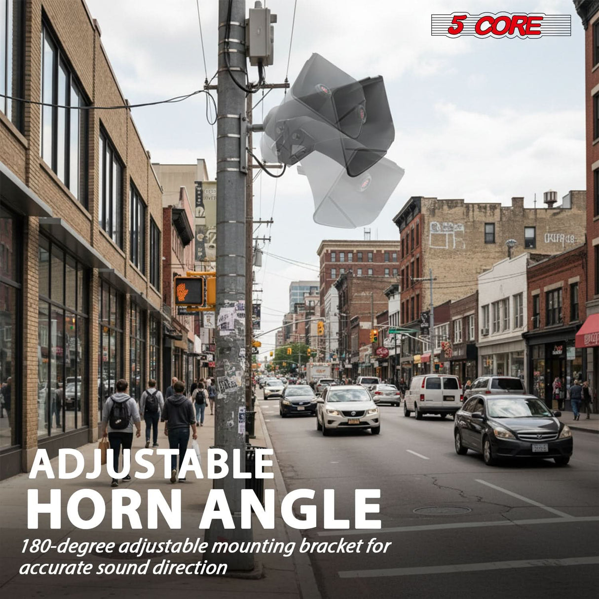 5 Core 16 Inch PA Horn 400W Loud Speaker Bull Horn Loud Audio 10Ohm All Weather Indoor Outdoor Use