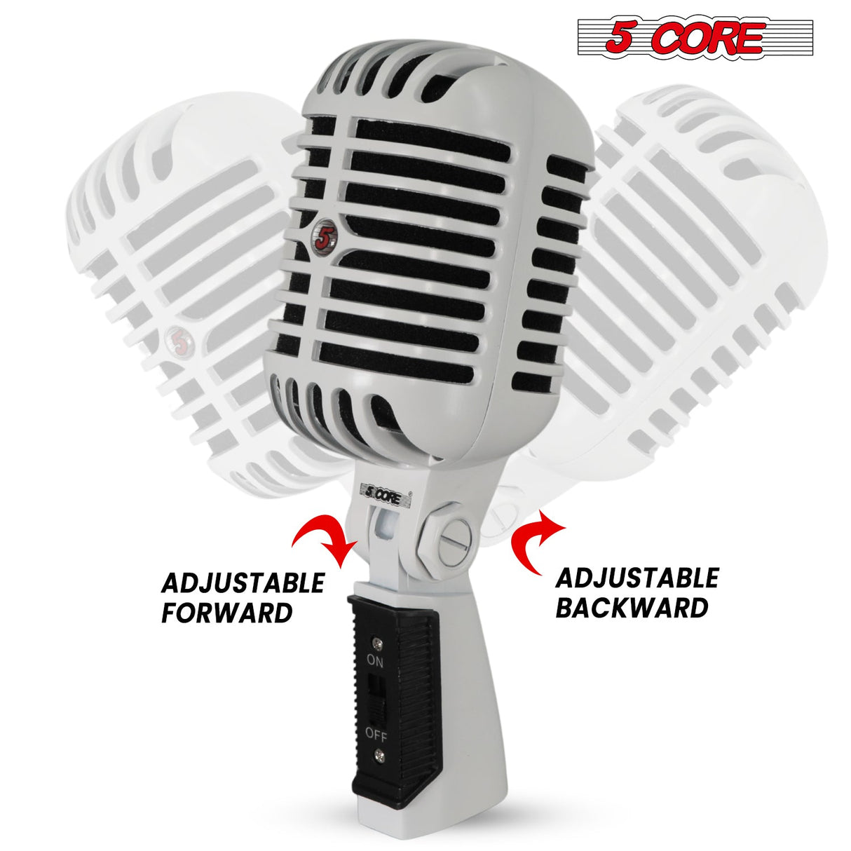 5 Core Retro Dynamic Vocal Iconic Microphone Vintage Style Classic Cardioid Unidirectional Mic