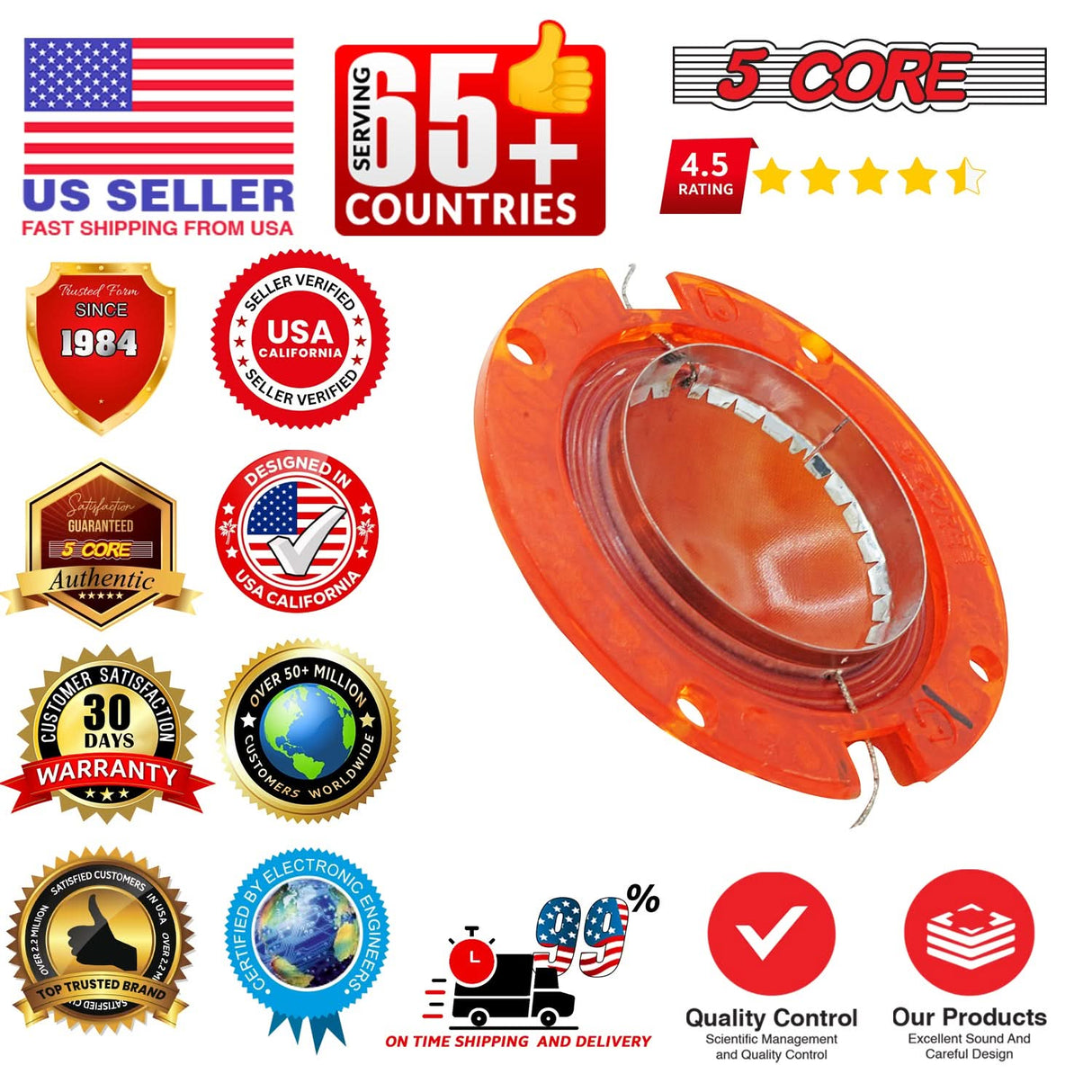 5Core 20x 2" Replacement Phenolic Tweeter Diaphragm Voice Coil High Pitch Horn