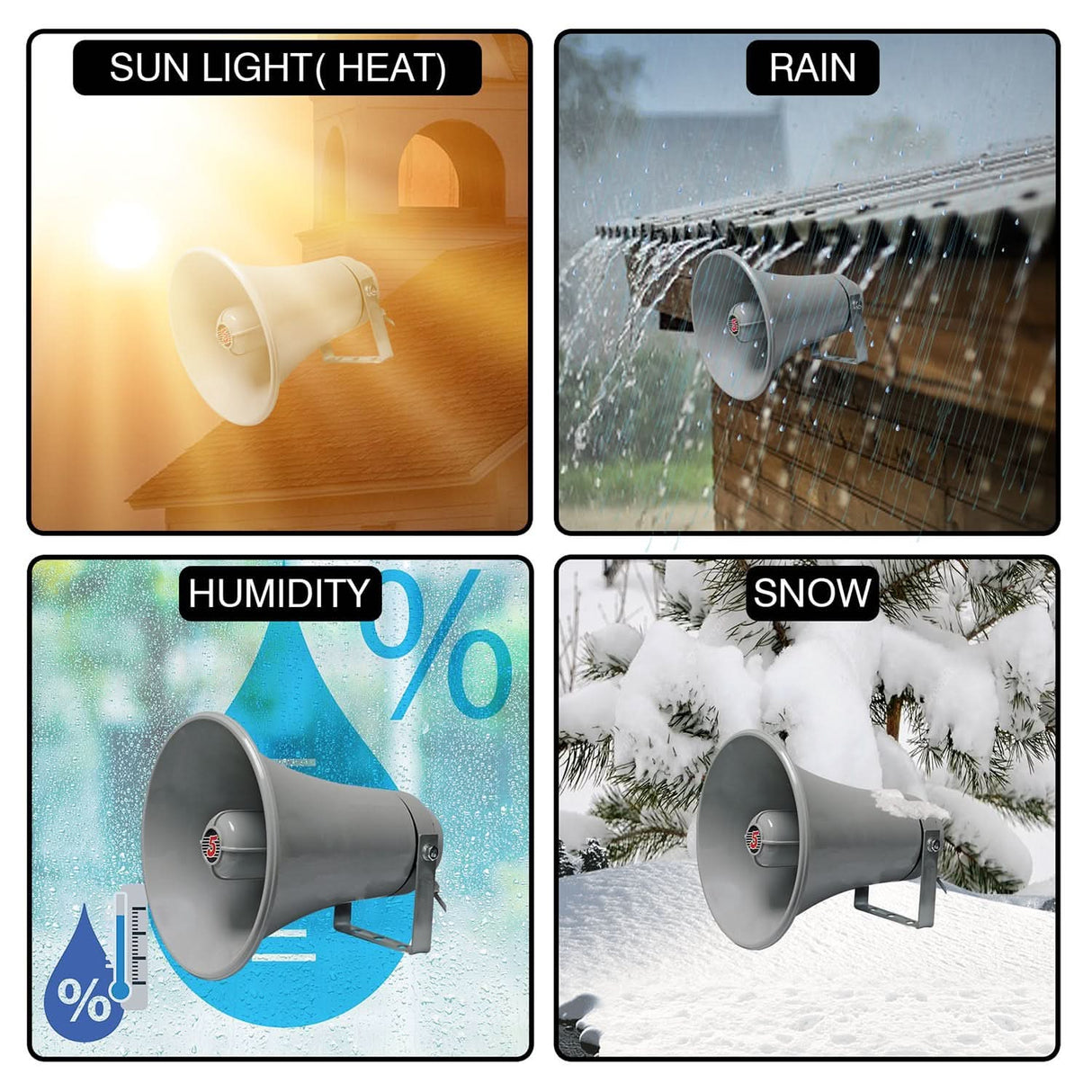 5Core PA Speaker Pair 200W Bull Horn Loud Audio Indoor Outdoor Speakers System 8Ohm Reflex Megaphone