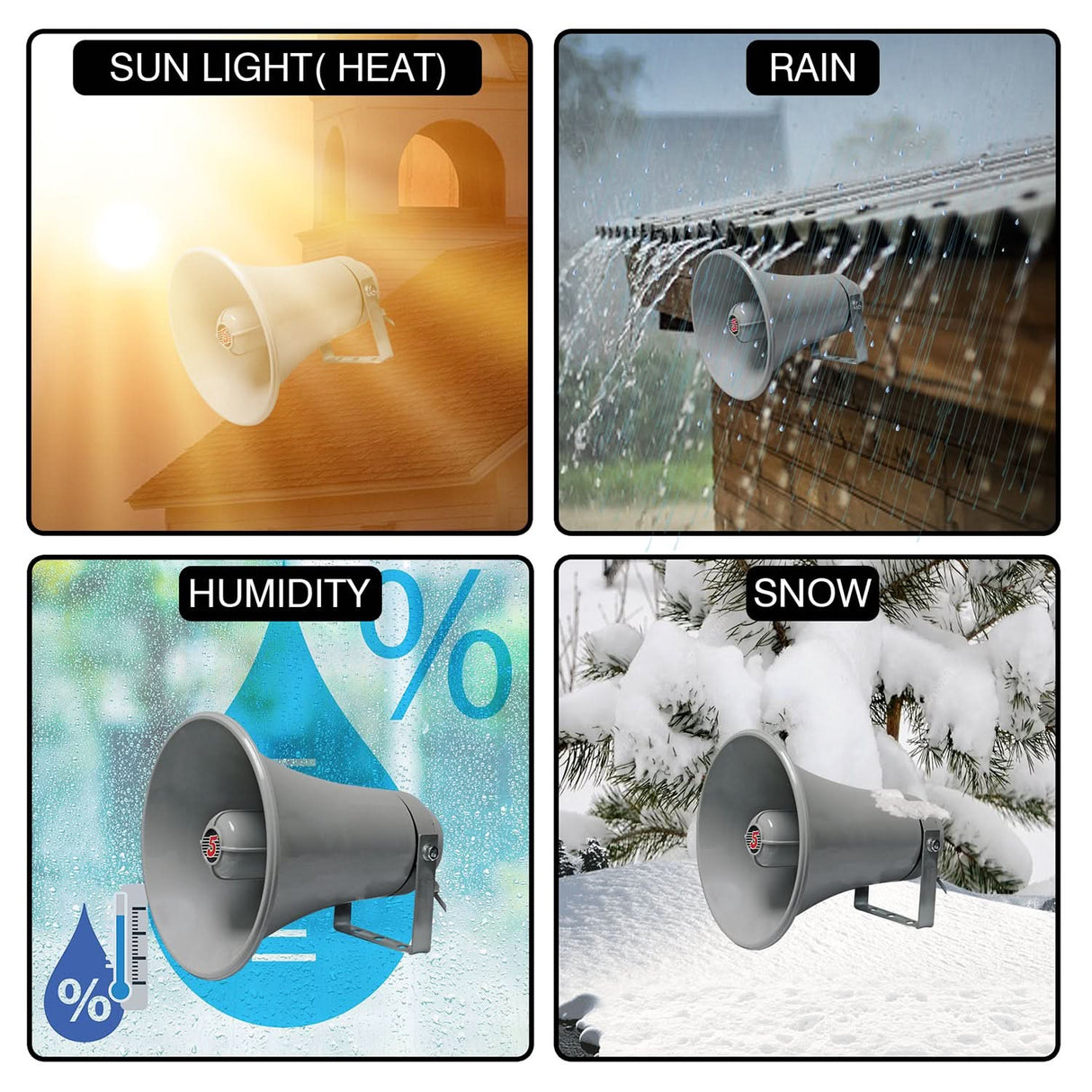 5Core PA Speaker Pair 200W Bull Horn Loud Audio Indoor Outdoor Speakers System 8Ohm Reflex Megaphone