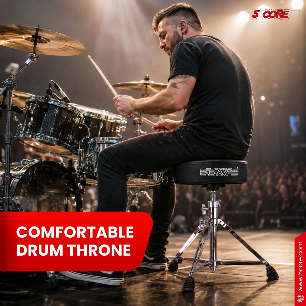 5 Core Drum Throne 4" Padded 23" Adjustable Drummer Stool Seat w Make America Great Again Insignia