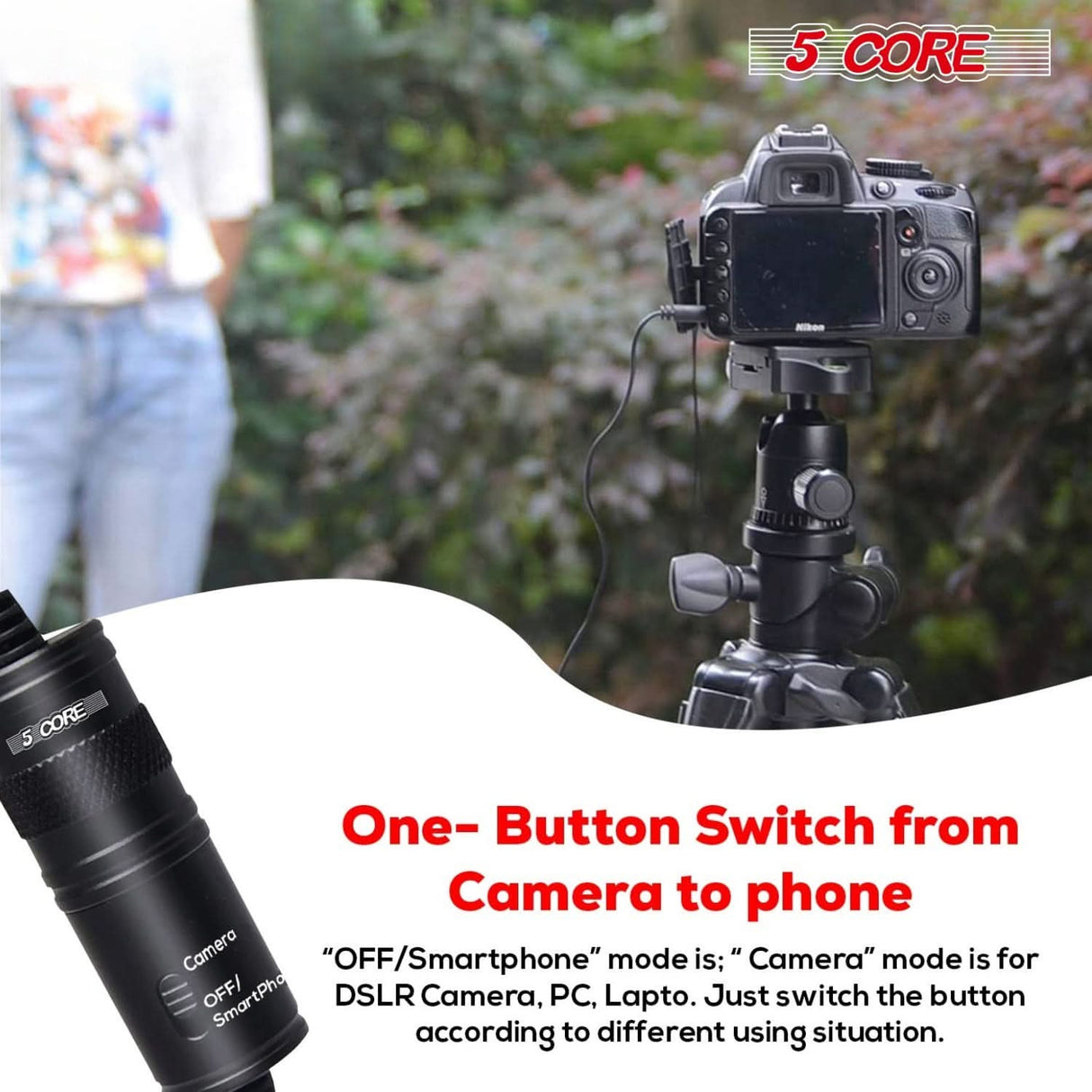 5Core Lavalier Microphone Clip On Professional Grade 3.5mm Lav Lapel Mic Omnidirectional