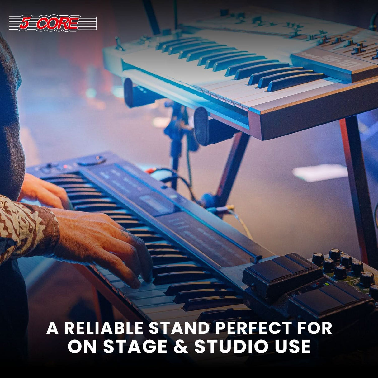 5 Core 2 Tier Keyboard Stand Attachment Adjustable for 54, 88 Electric Digital Piano Stands Adapter