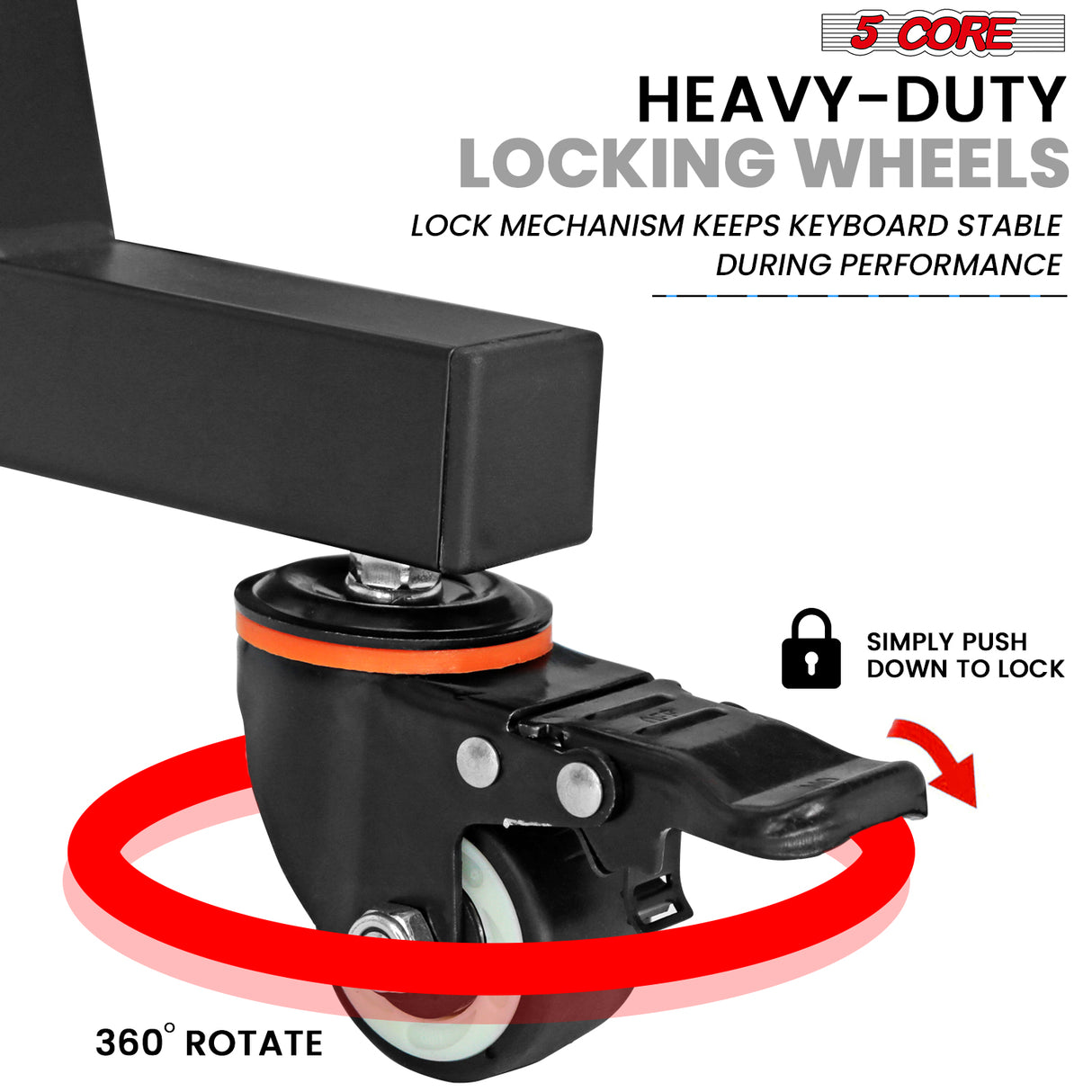 5Core Piano Keyboard Stand Z Style Heavy Duty 2 Tier Stands w Adjustable Arm Fits 54 61 88 Key Board
