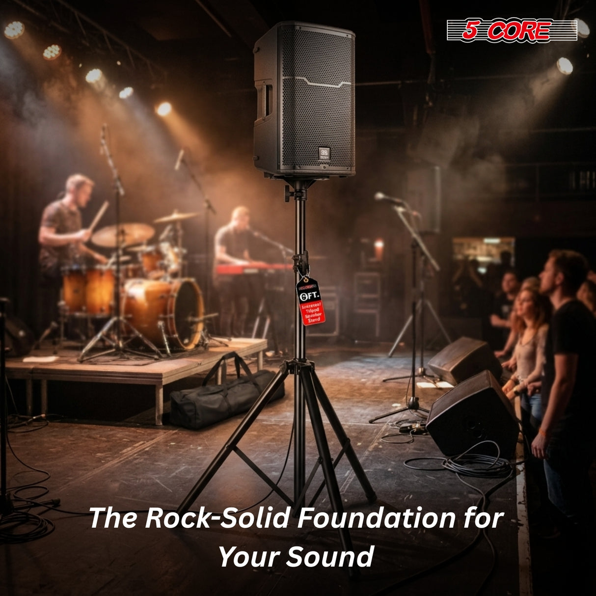 5 Core Speaker Stand Tripod Heavy Duty Adjustable 72" Universal Mount for PA DJ Studio w Bag