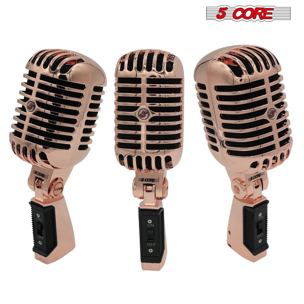 5 Core Retro Dynamic Vocal Iconic Microphone Vintage Style Classic Cardioid Unidirectional Mic