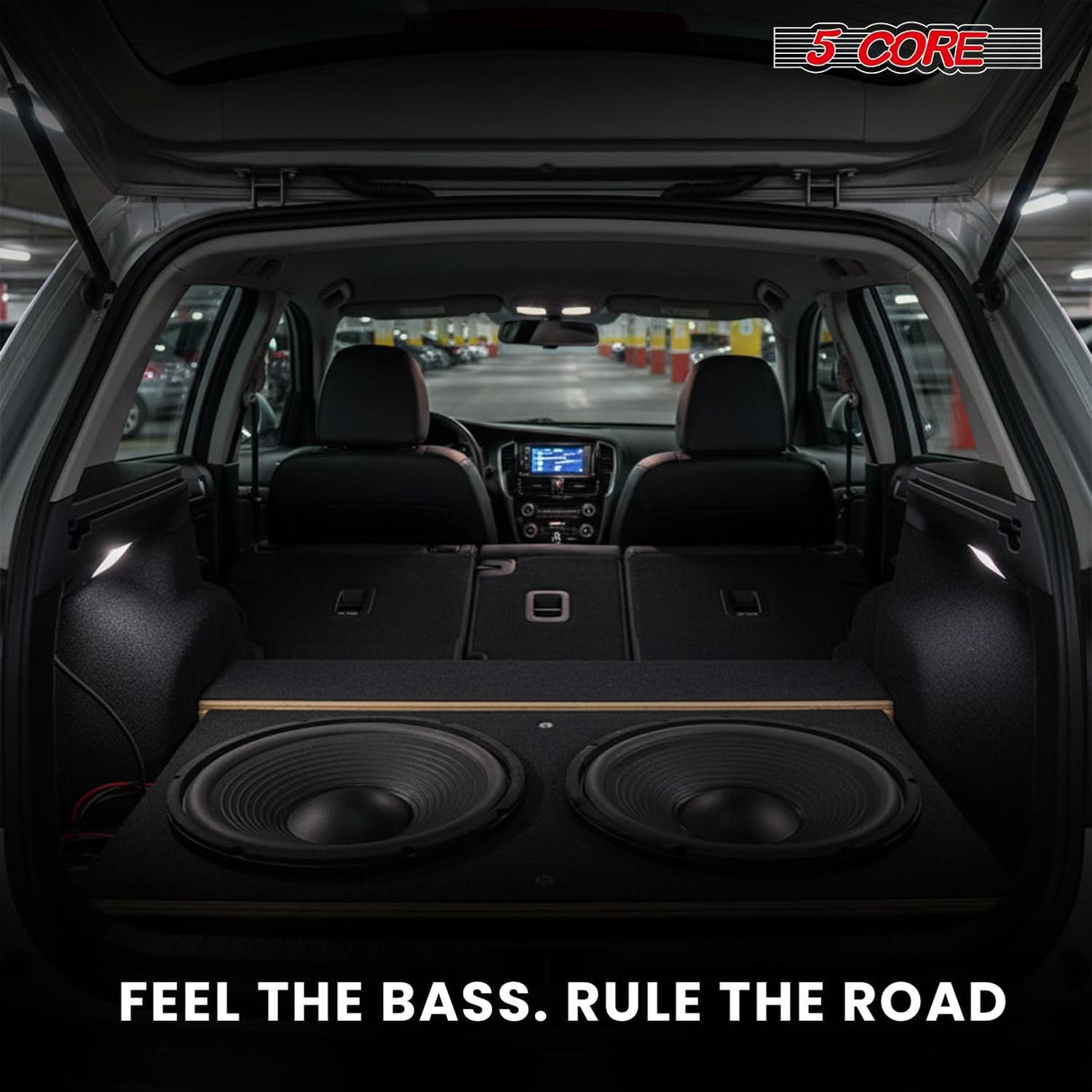 5 Core Car Subwoofer 2Pc 300W 12" Deep Bass Replacement Speaker 4Ohm 40 - 3.5 KHz Component Sub Woofer
