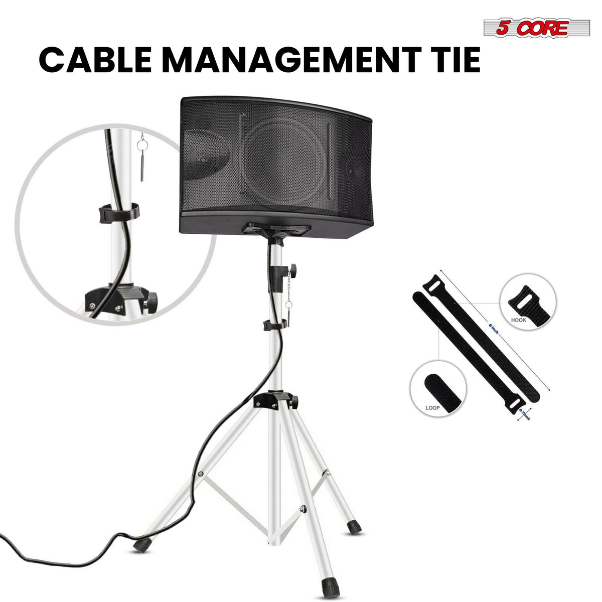 5 Core Speaker Stand Adjustable PA DJ Tripod Stands w 35mm Pole 132 Lbs Capacity
