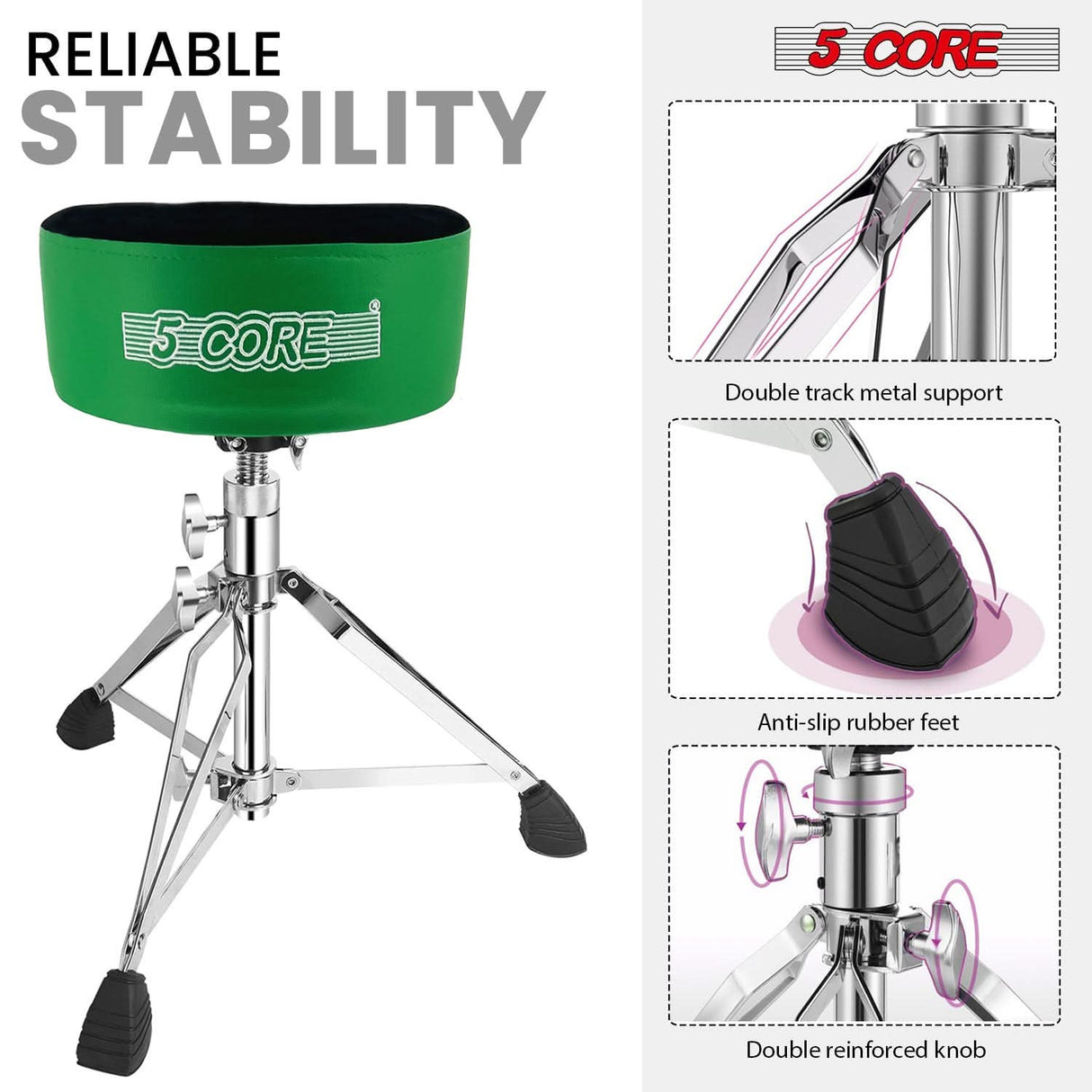 Adjustable guitar stool with velvet top and sturdy frame