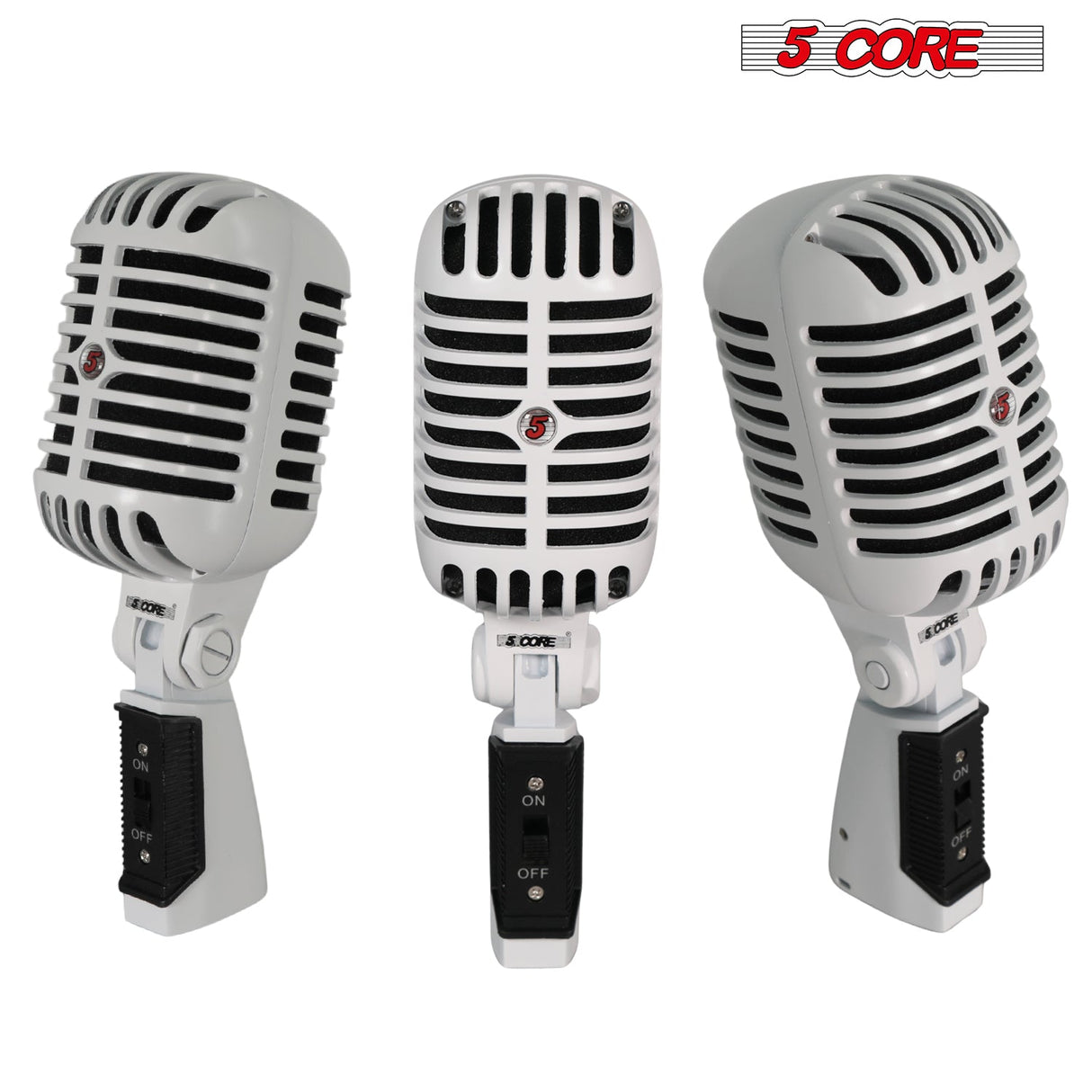 5 Core Retro Dynamic Vocal Iconic Microphone Vintage Style Classic Cardioid Unidirectional Mic