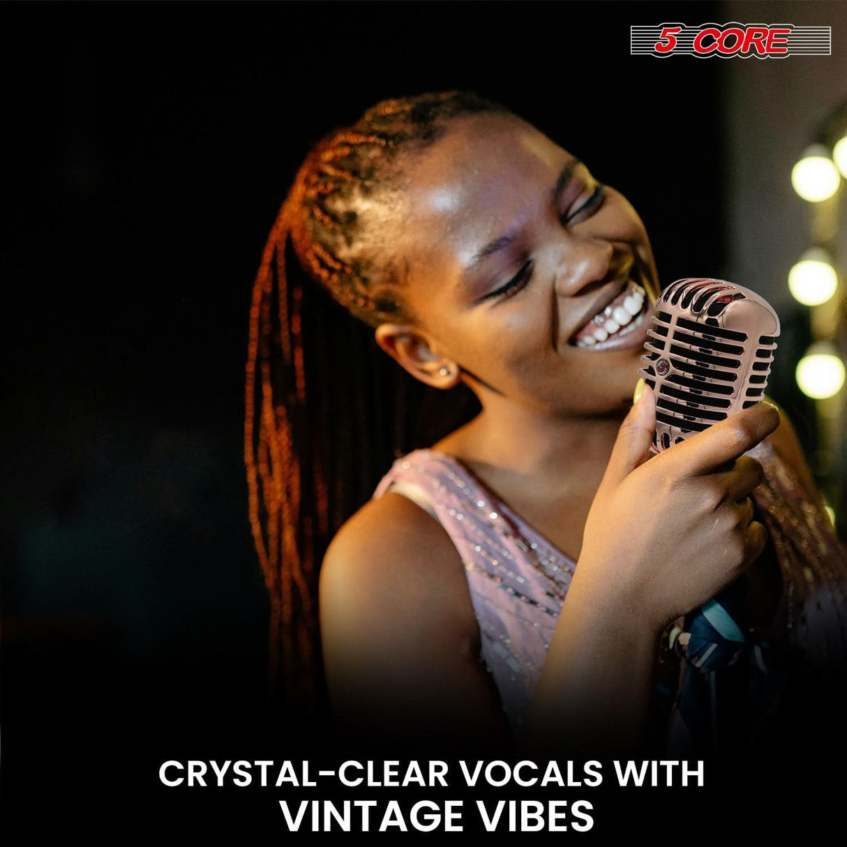 5 Core Retro Dynamic Vocal Iconic Microphone Vintage Style Classic Cardioid Unidirectional Mic