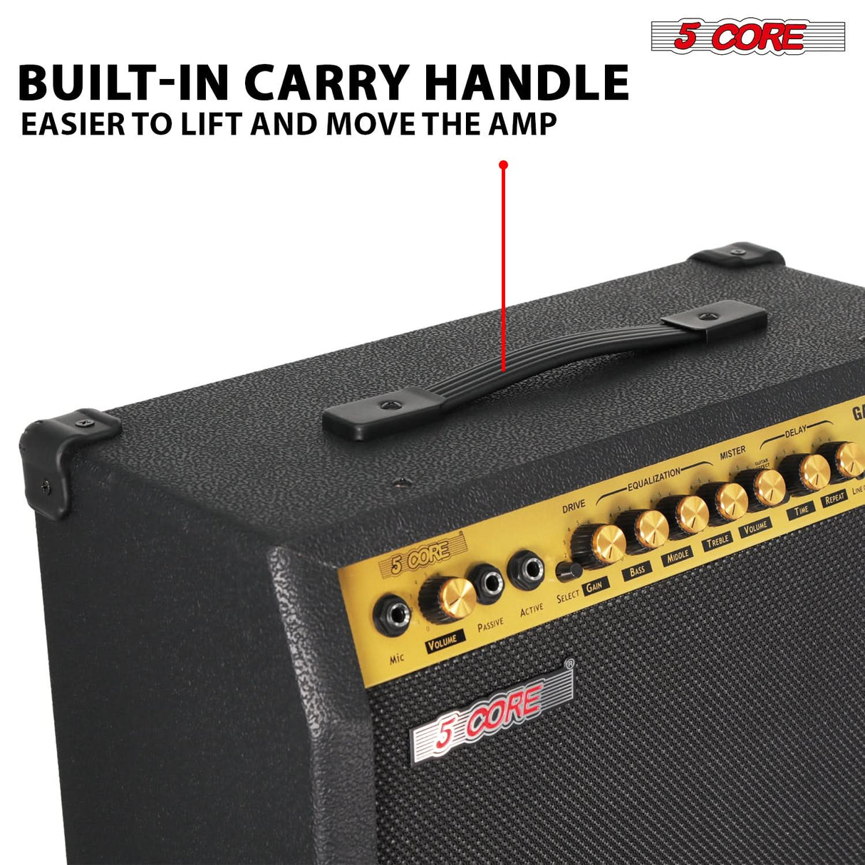 5 Core Guitar Amplifier 80 Watt Electric Amp w Built in 10" Speaker Portable Mini Practice Amps