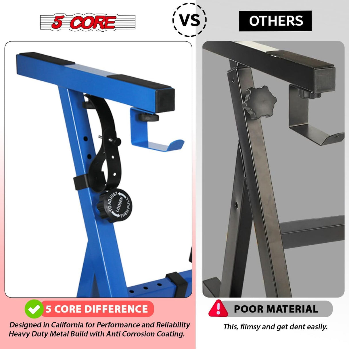 5Core Keyboard Stand Adjustable Height 34.5" Width 32.5” Z Style Electric Piano Riser 250Lb Capacity