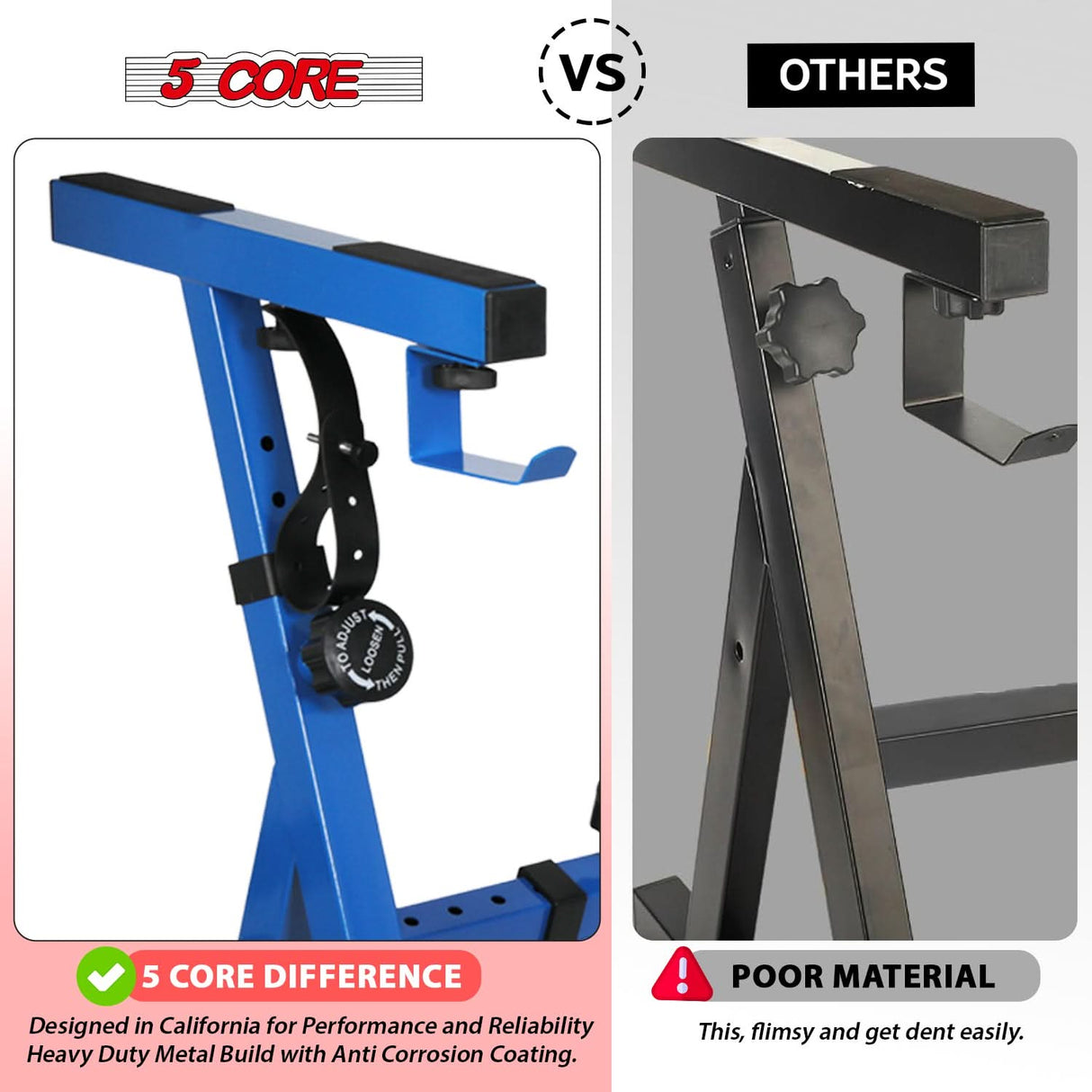 5Core Keyboard Stand Adjustable Height 36.5" Width 32.5” Z Style Electric Piano Riser 250Lb Capacity