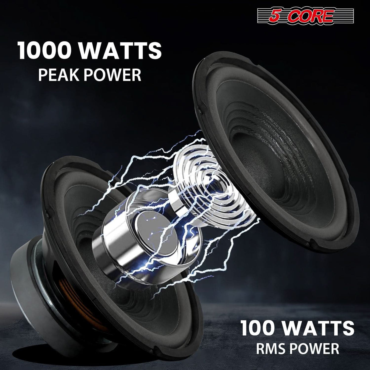 5 Core Car Subwoofer 8" 1000W Pro Audio Deep Bass Component Sub Woofer 4Ohm Replacement Loud Speaker