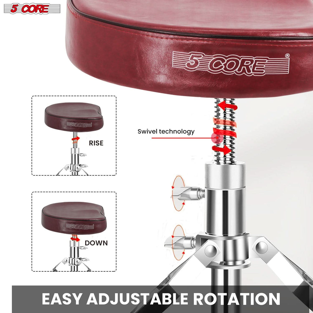 5Core cushioned drummer chair for long playing hours