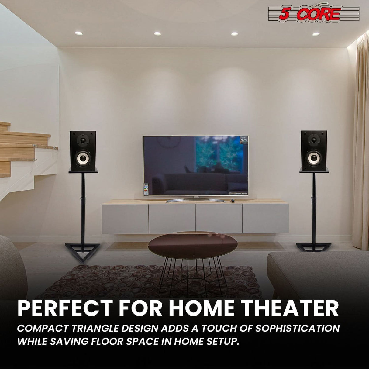 Reliable 5 Core tall speaker stand for stage or home studio setups