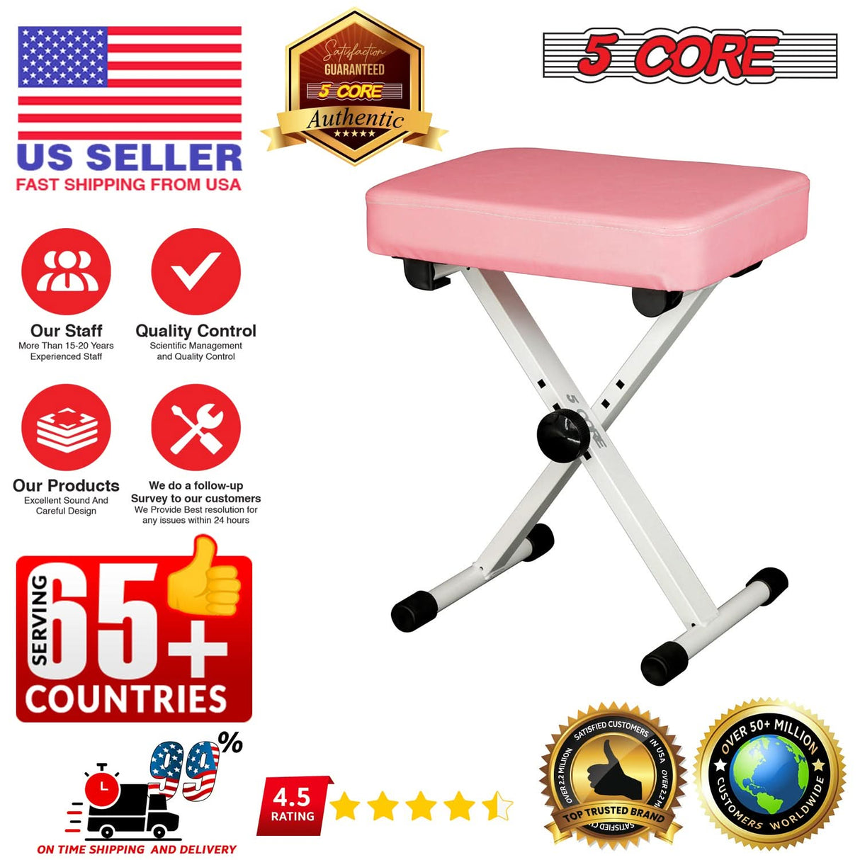 5 Core Keyboard Bench durable construction studio setup view