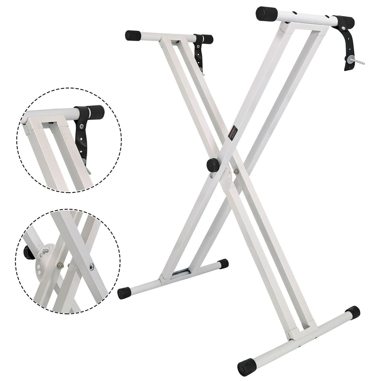 5Core double X style white keyboard stand for 49 to 88 key pianos
