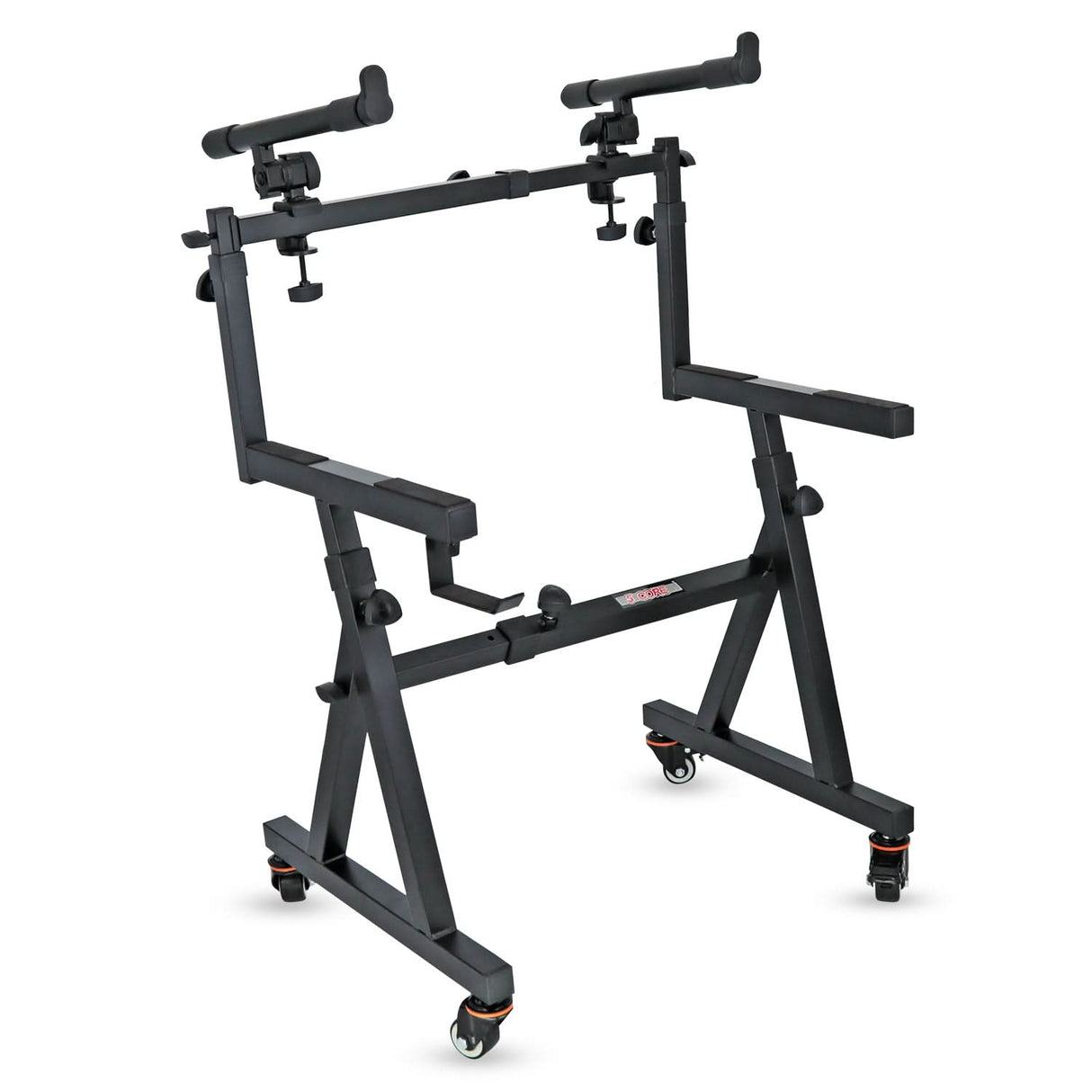 5Core 2-tier keyboard stand, Z style, adjustable electric piano riser holder with wheels