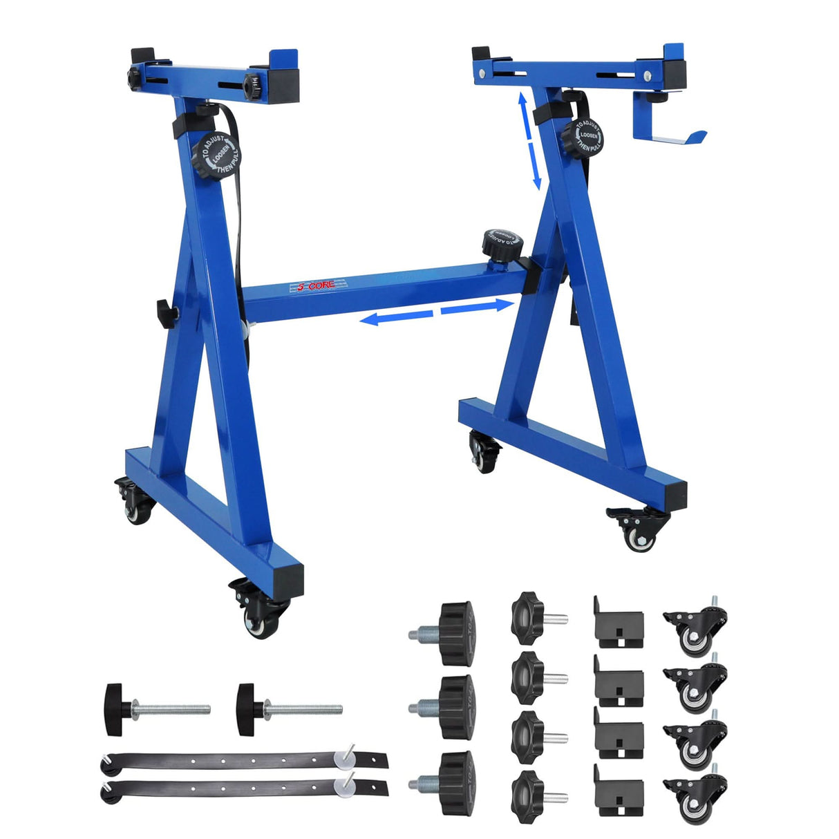 5Core blue Z style electric piano stand adjustable with wheels