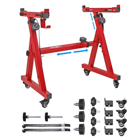 5Core red Z style adjustable electric piano stand with wheels